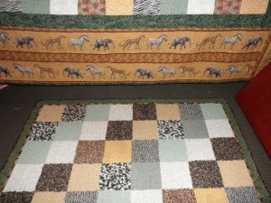 Custom bedside rug made to match a child's quilt